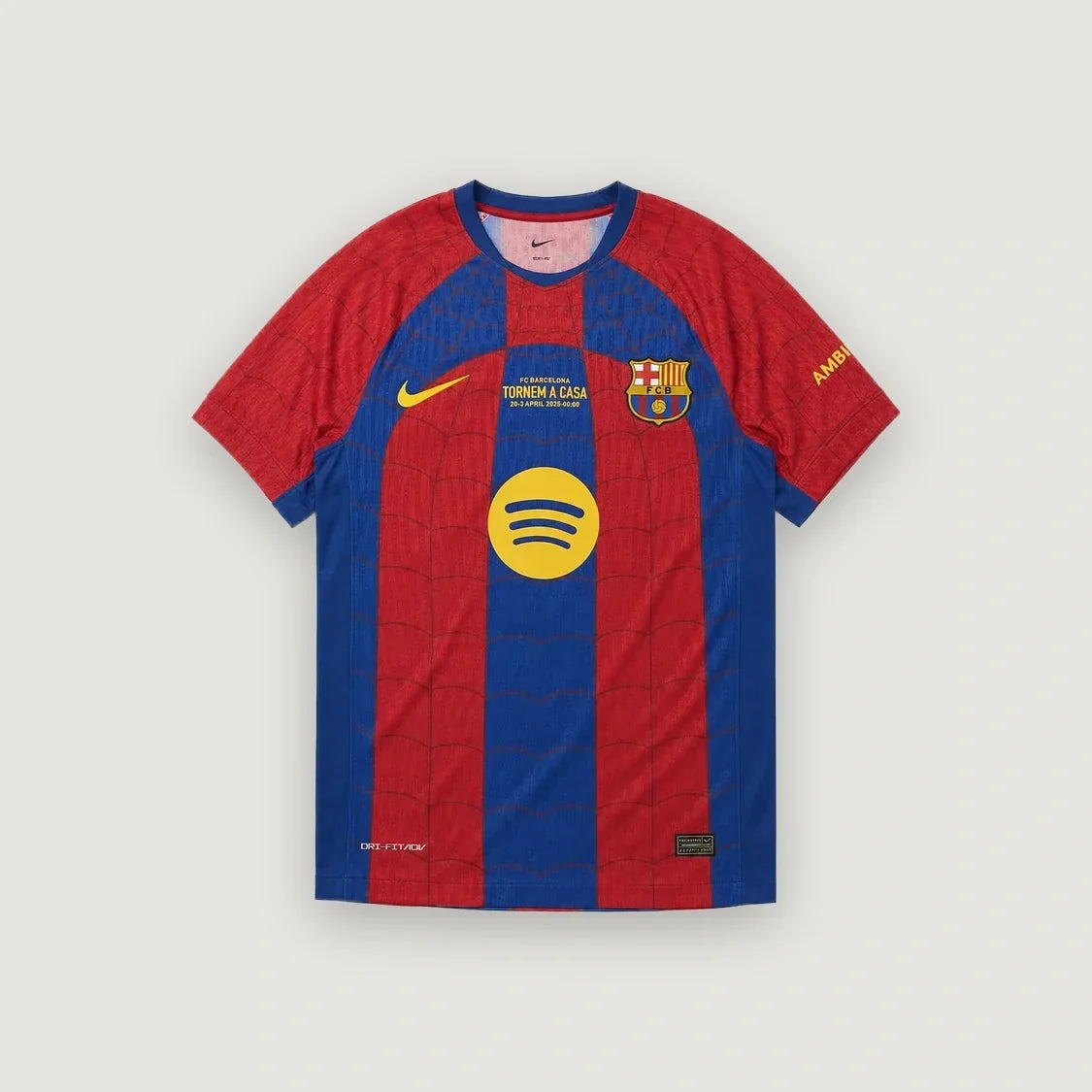 FC Barcelone – Maillot Édition Spéciale Spider-Man – Bleu, Grenat & Jaune - avant