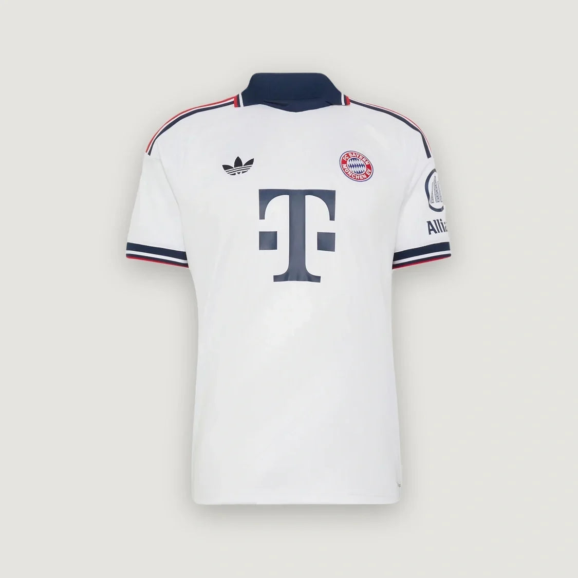 Bayern Munich – Maillot Extérieur 2026/27 – Blanc, Bleu marine - avant