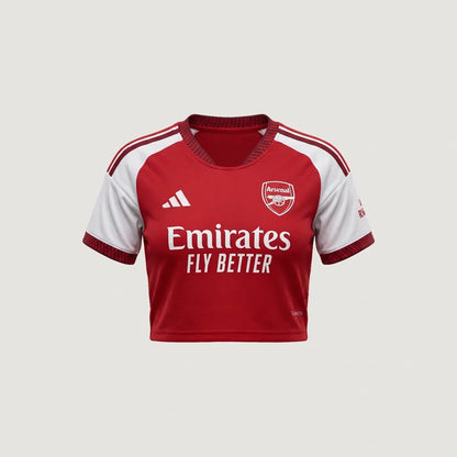 Arsenal FC – Crop Top Domicile 2026/27 – Rouge, Blanc - avant
