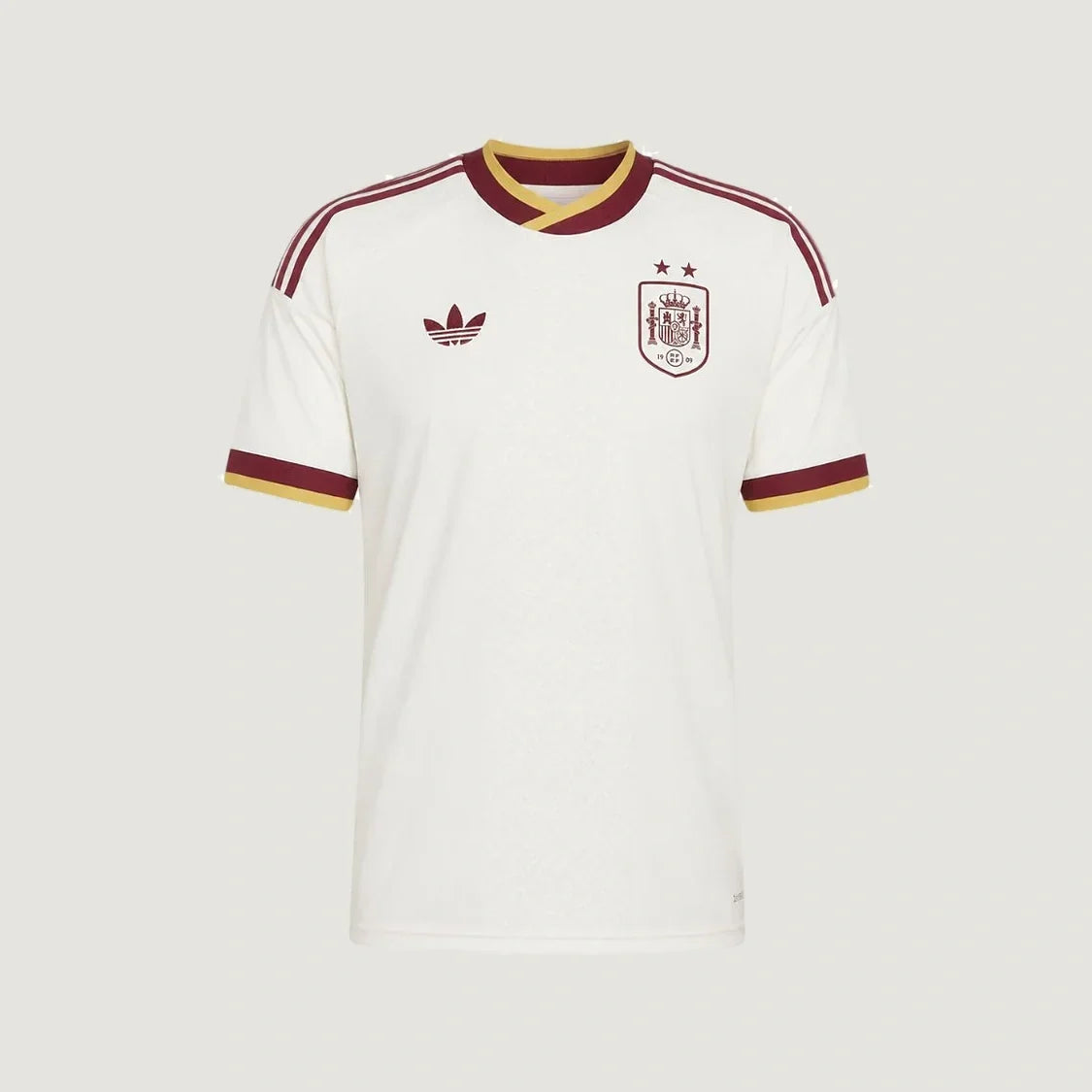 Espagne – Maillot Extérieur Coupe du Monde 2026 – Élégance claire, détails bordeaux - avant