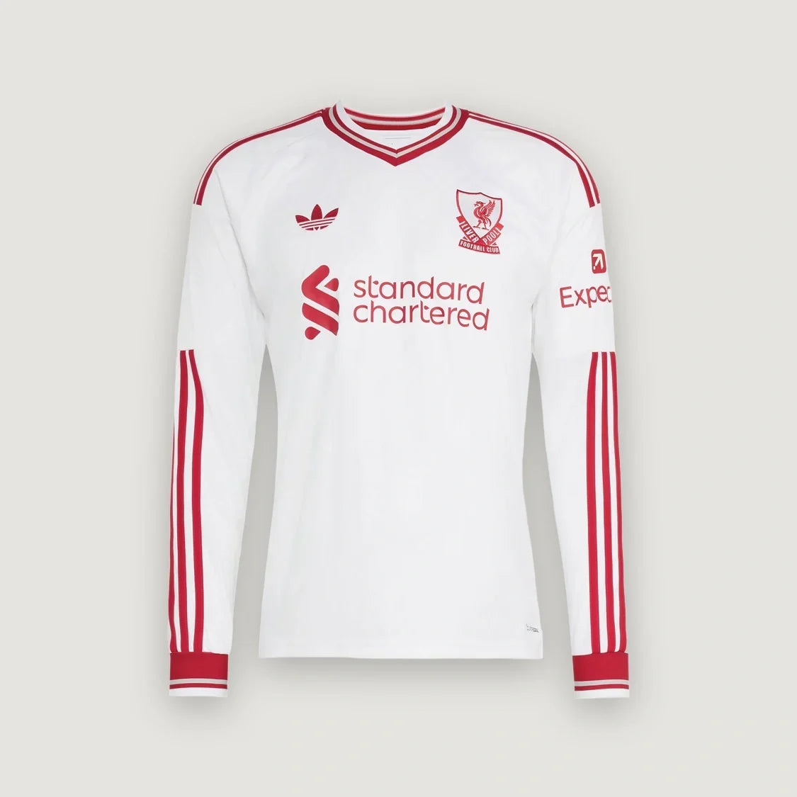 Liverpool – Maillot Extérieur Manches Longues 2026/27 – Blanc, Rouge - avant