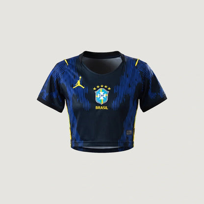 Brésil – Crop Top Extérieur 2026 – Bleu marine - avant