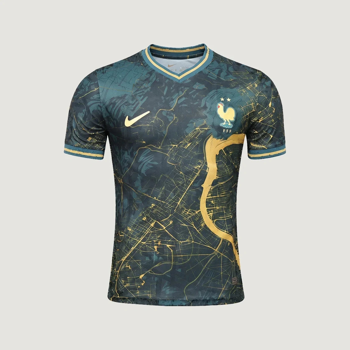 France – Maillot Concept 2026 – Vert canard, Or - avant
