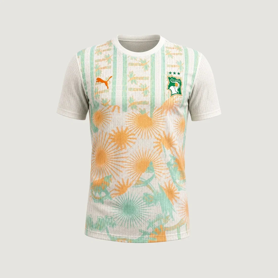 Côte d’Ivoire – Maillot Extérieur Coupe du Monde 2026 – Blanc, Orange, Vert - avant