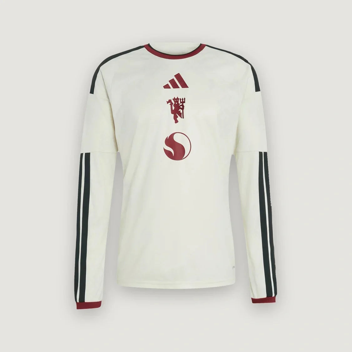 Manchester United – Maillot Third Manches Longues 2026/27 – Crème, Bordeaux - avant