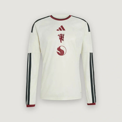 Manchester United – Maillot Third Manches Longues 2026/27 – Crème, Bordeaux - avant
