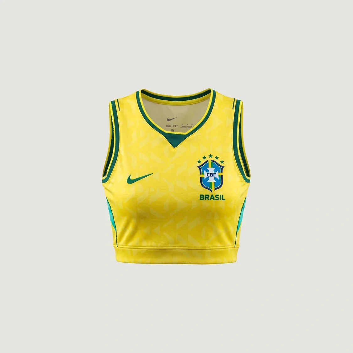Brésil – Crop Top Domicile 2026 – Jaune, Vert - avant