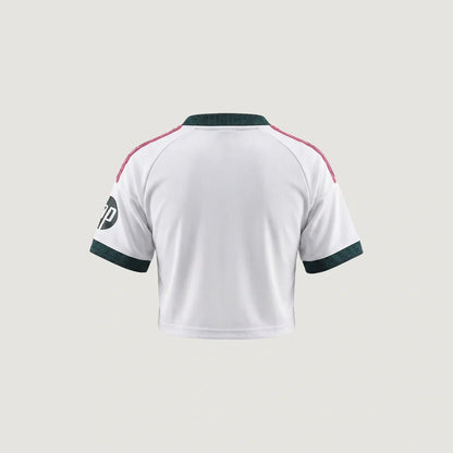 Real Madrid – Crop Top Domicile 2026/27 – Blanc, Vert sapin, Rose - dos