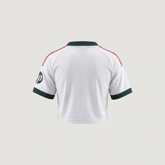 Real Madrid – Crop Top Domicile 2026/27 – Blanc, Vert sapin, Rose - dos