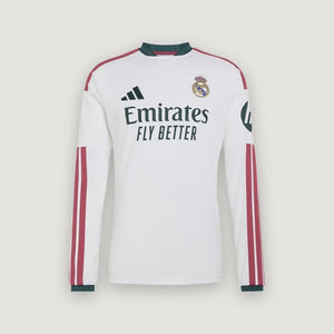 Real Madrid – Maillot Domicile Manches Longues 2026/27 – Blanc, Rose, Vert foncé - avant