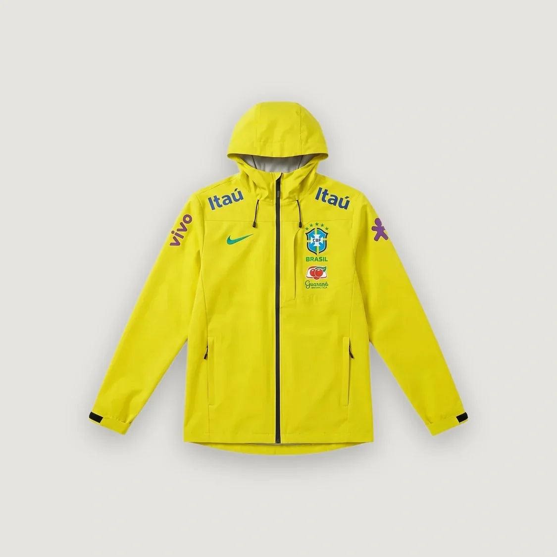 Brésil – Veste Coupe-Vent à Capuche – Jaune - avant