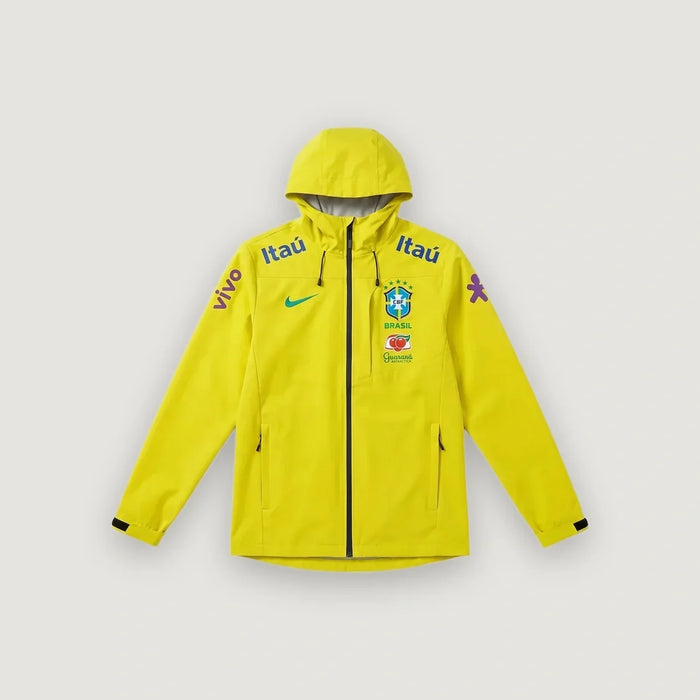 Brésil – Veste Coupe-Vent à Capuche – Jaune - avant