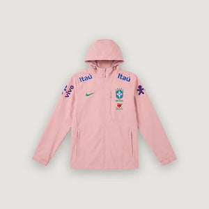 Brésil – Veste Coupe-Vent à Capuche – Rose - avant