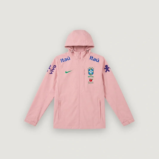 Brésil – Veste Coupe-Vent à Capuche – Rose - avant