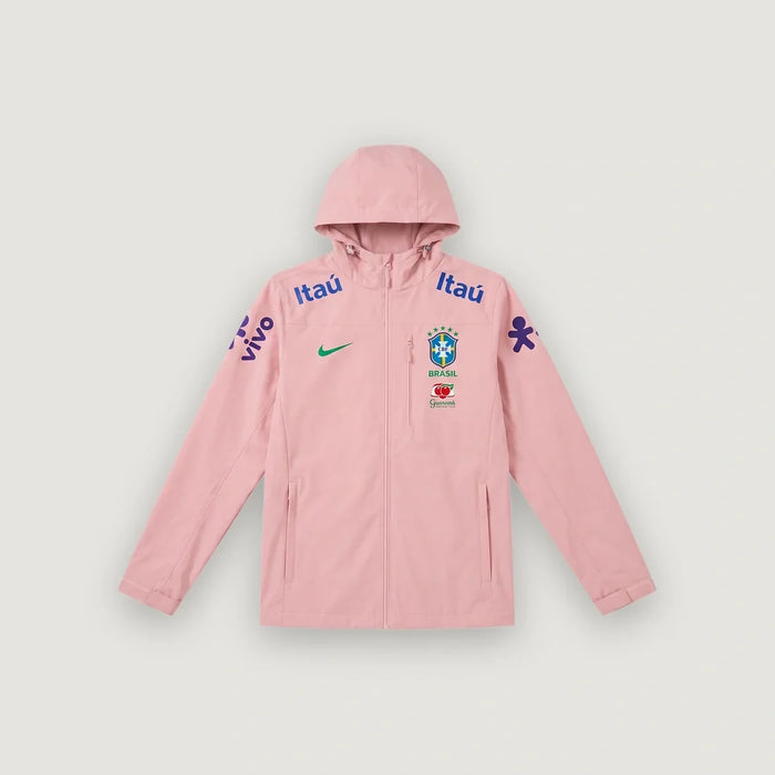 Brésil – Veste Coupe-Vent à Capuche – Rose - avant